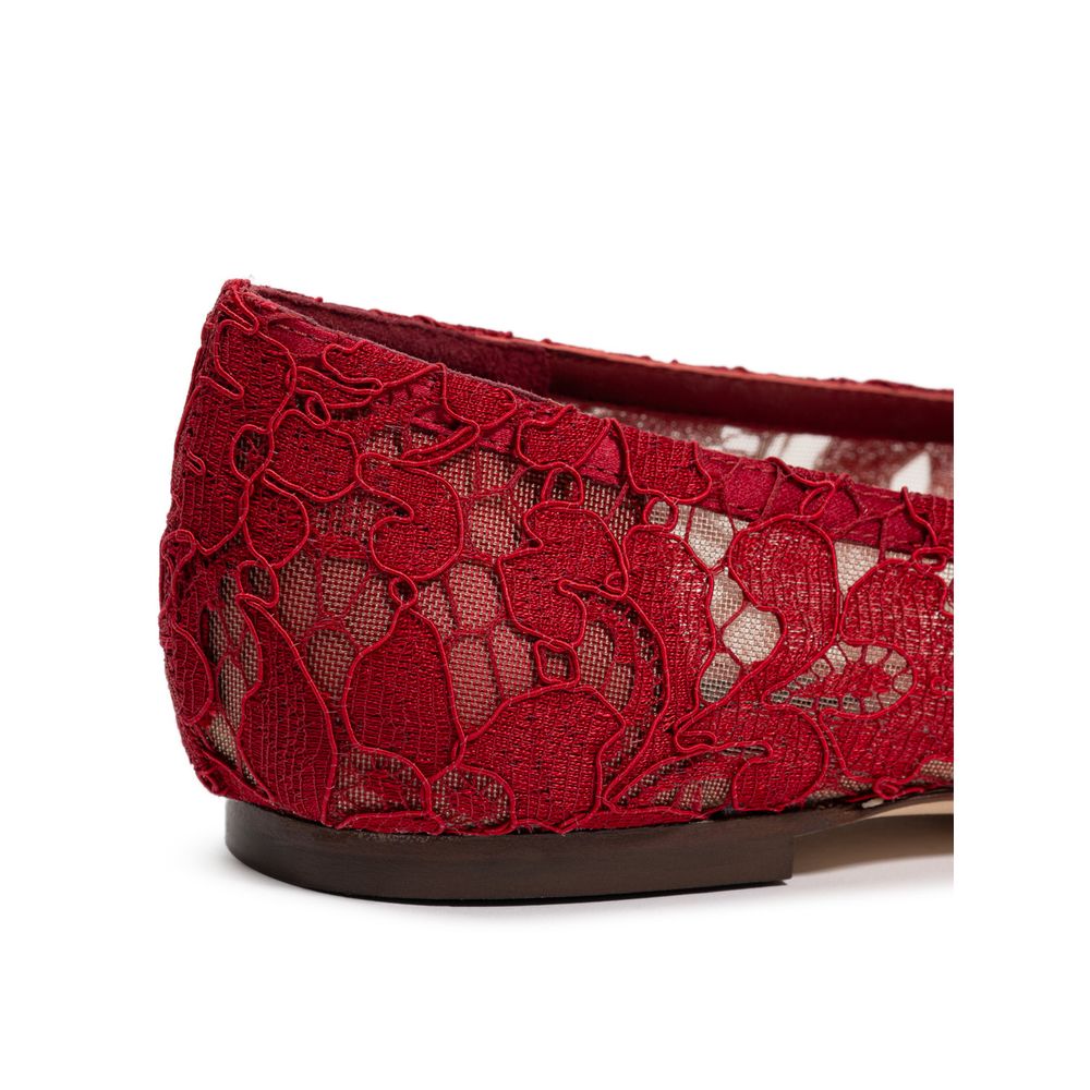 Dolce & Gabbana - Flache Schuhe aus roter Viskose