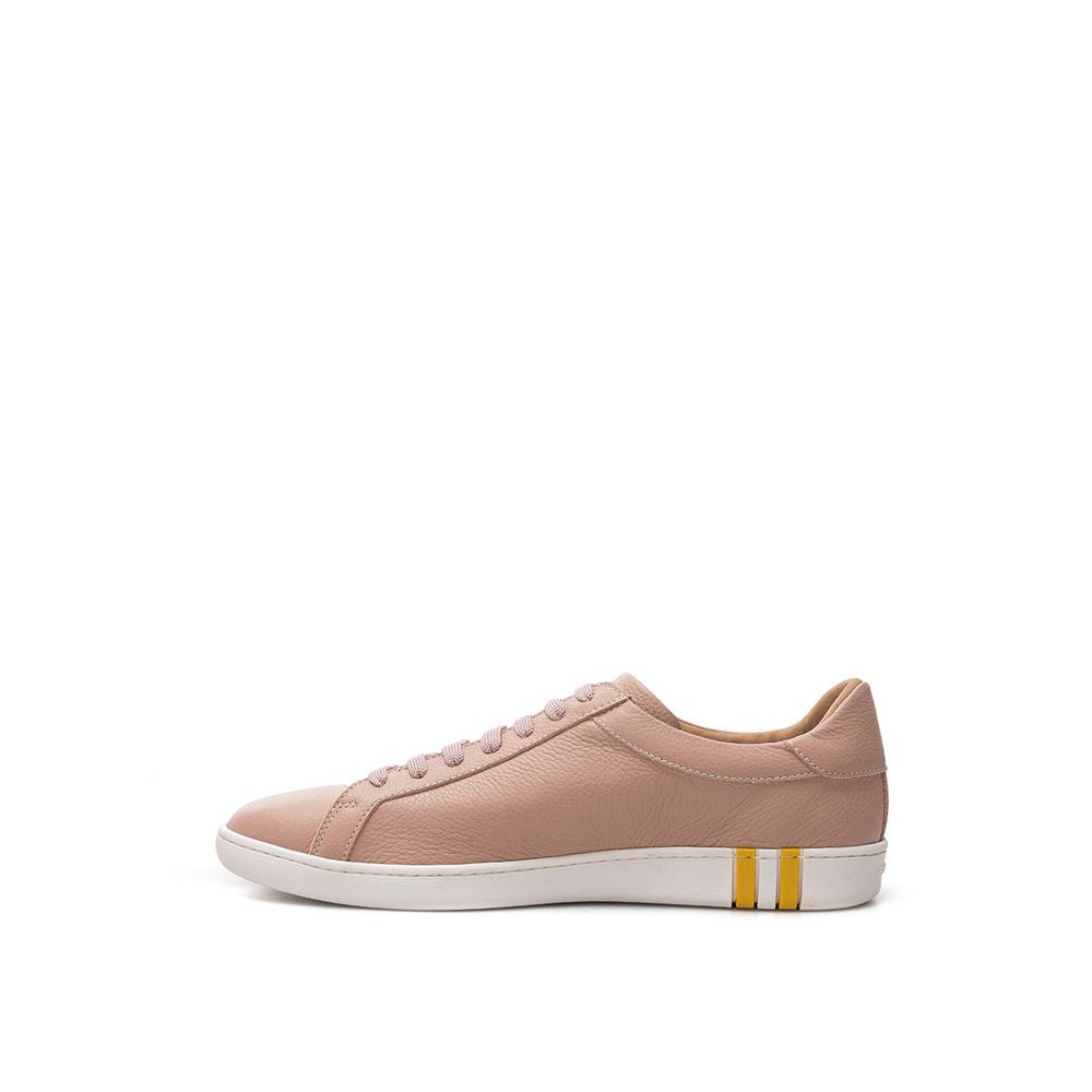 Bally Elegante rosa Sneakers aus Baumwollleder