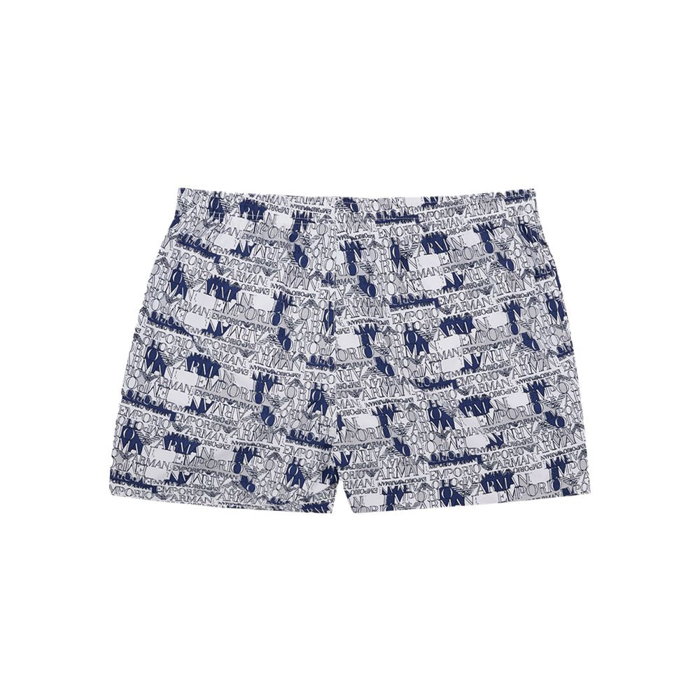 Emporio Armani Elegante weiße Badeshorts aus Polyester