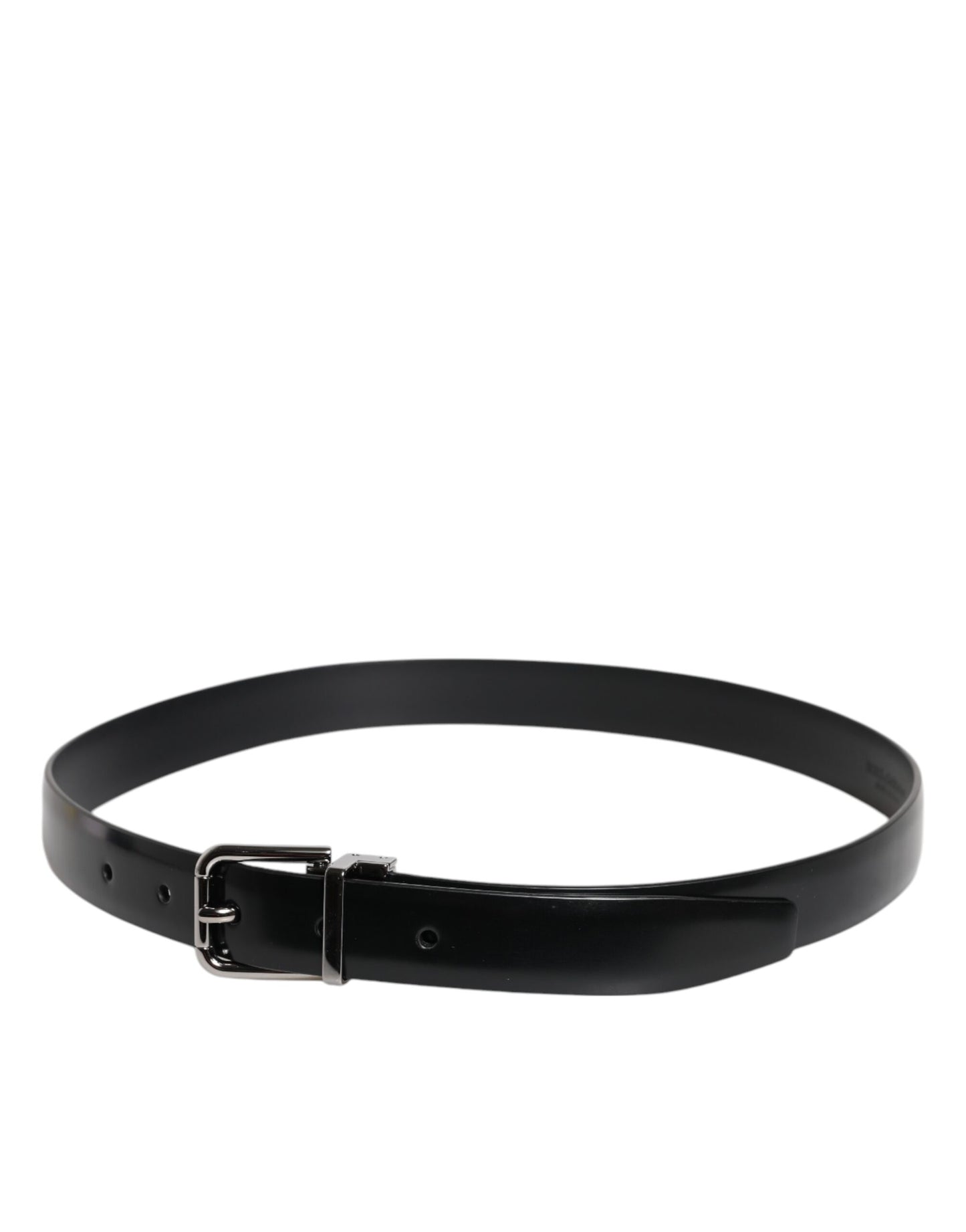 Dolce & Gabbana Black Solid Leather Classic Waist Buckle Belt
