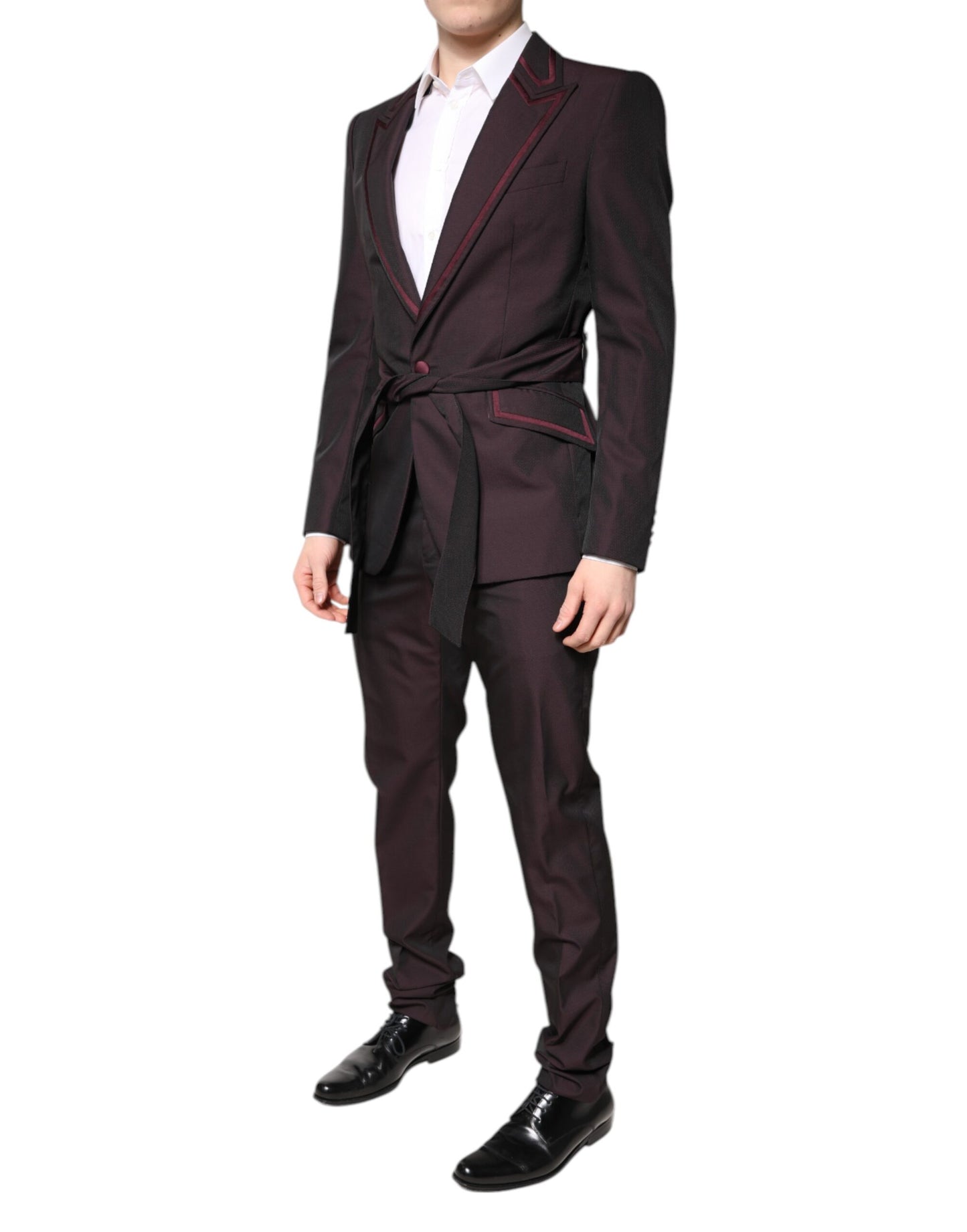 Dolce & Gabbana Maroon Single Breasted Formal 2 Piece Suit