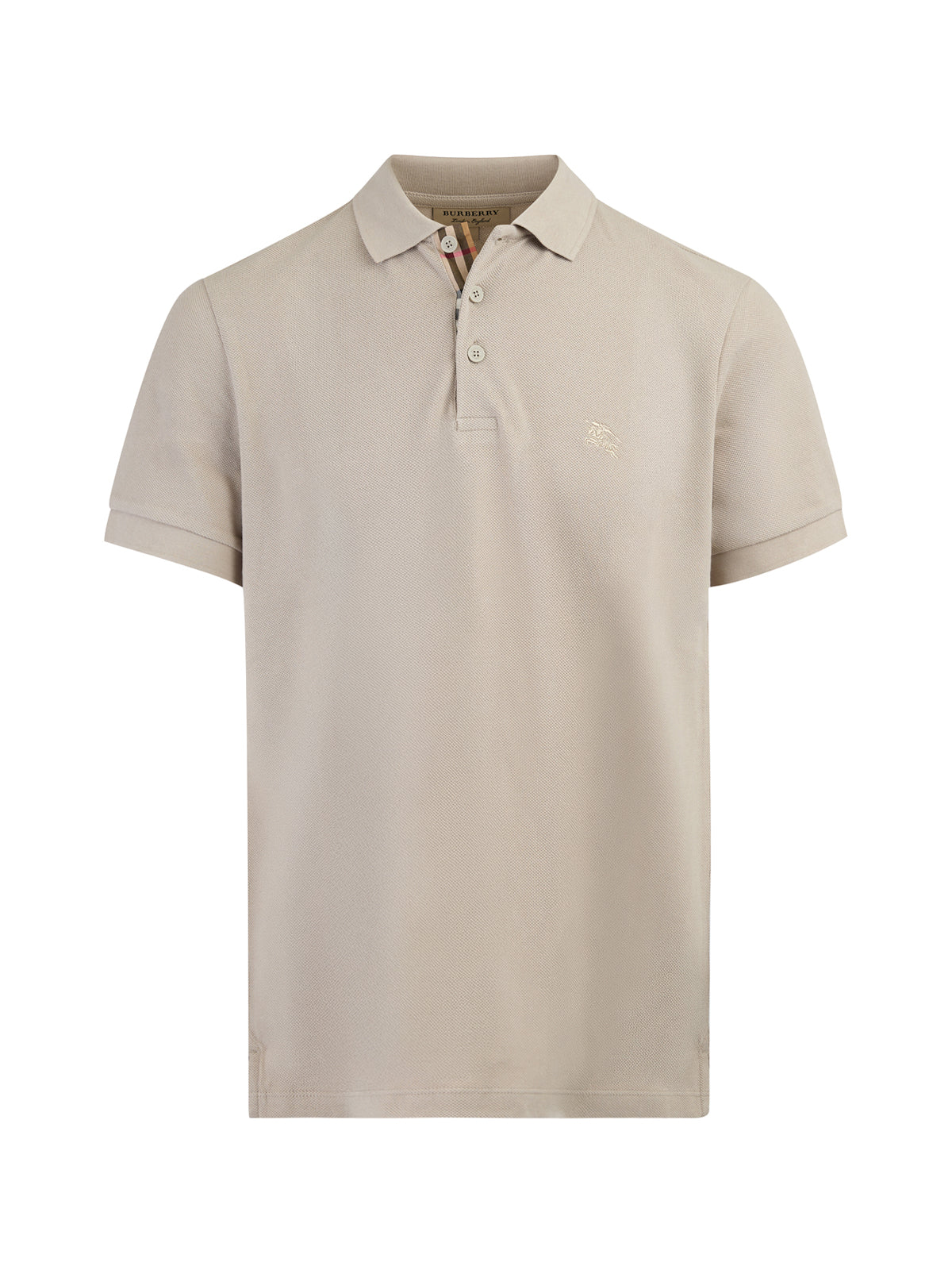 Polo en coton col classique Burberry couleur Pierre Pâle