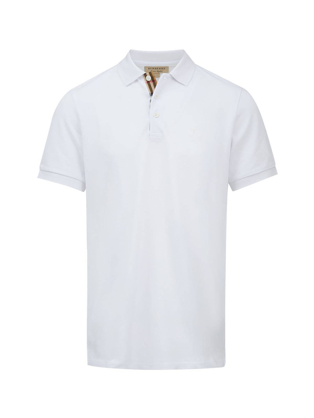 Polo en coton blanc à col de Burberry