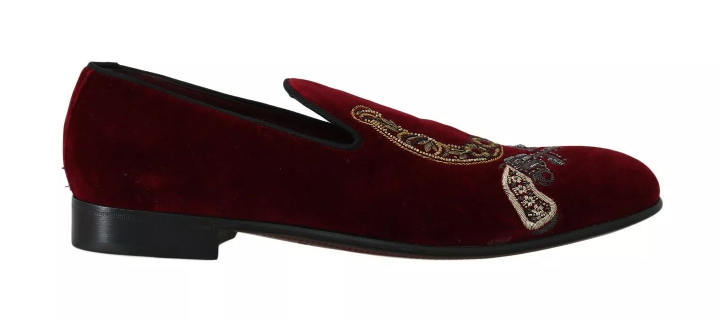 Mocassini in velluto bordeaux Scarpe a ferro di cavallo color canna di fucile