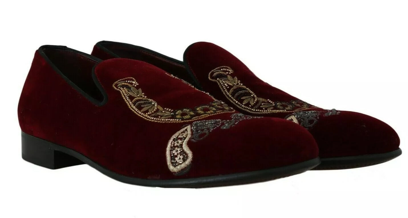 Mocassini in velluto bordeaux Scarpe a ferro di cavallo color canna di fucile