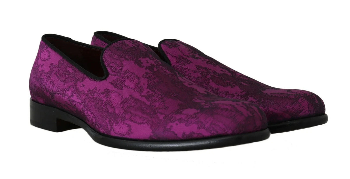 Mocassini jacquard viola vestono scarpe formali