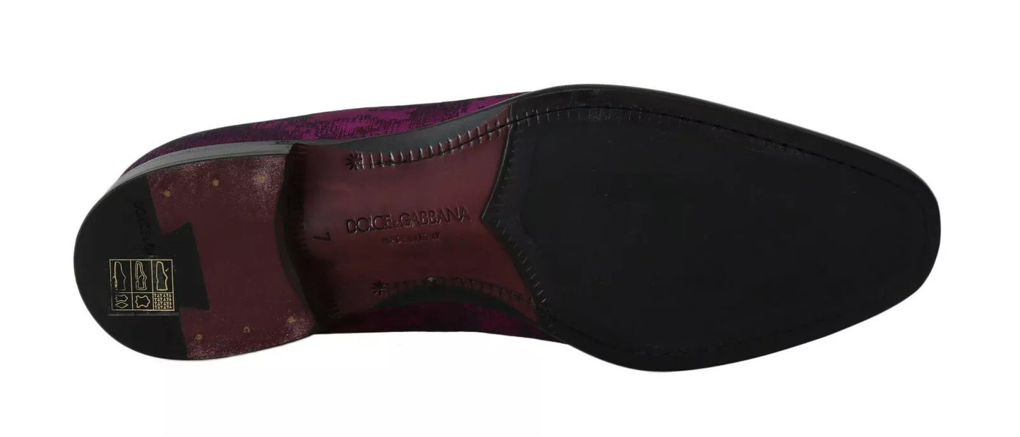 Mocassini jacquard viola vestono scarpe formali