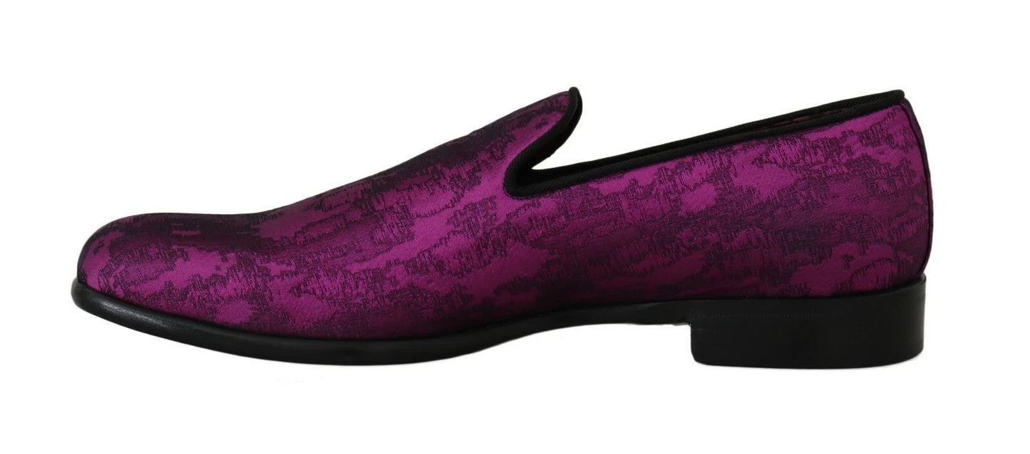 Mocassini jacquard viola vestono scarpe formali