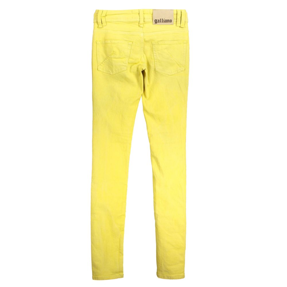 John Galliano Yellow Cotton Jeans & Pant
