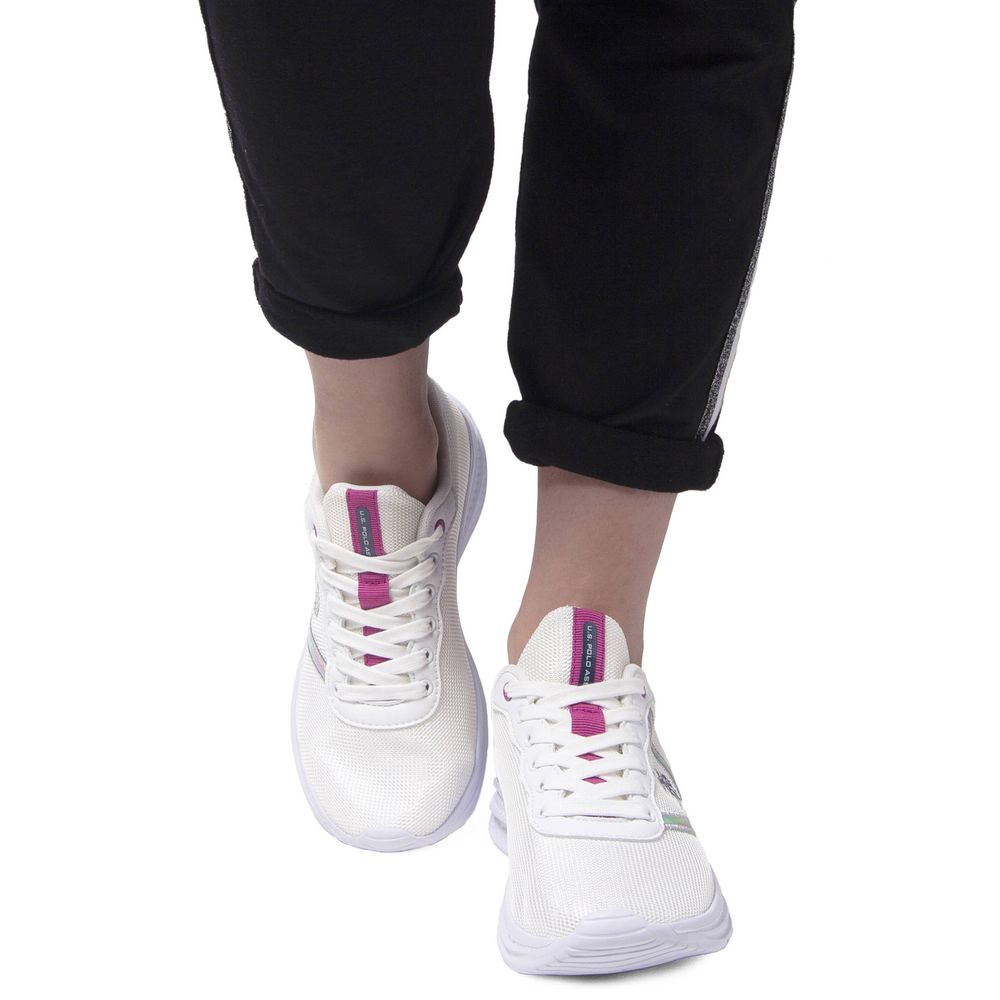 U.S. POLO ASSN. White Polyester Women Sneaker