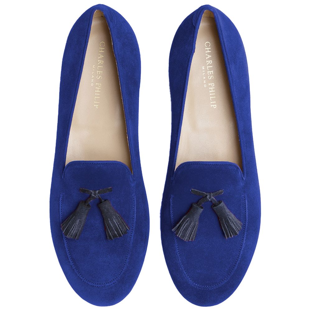 Charles Philip Blue Calfskin Loafer