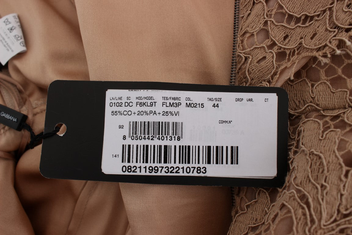 Abito tubino a figura intera in pizzo floreale rosa