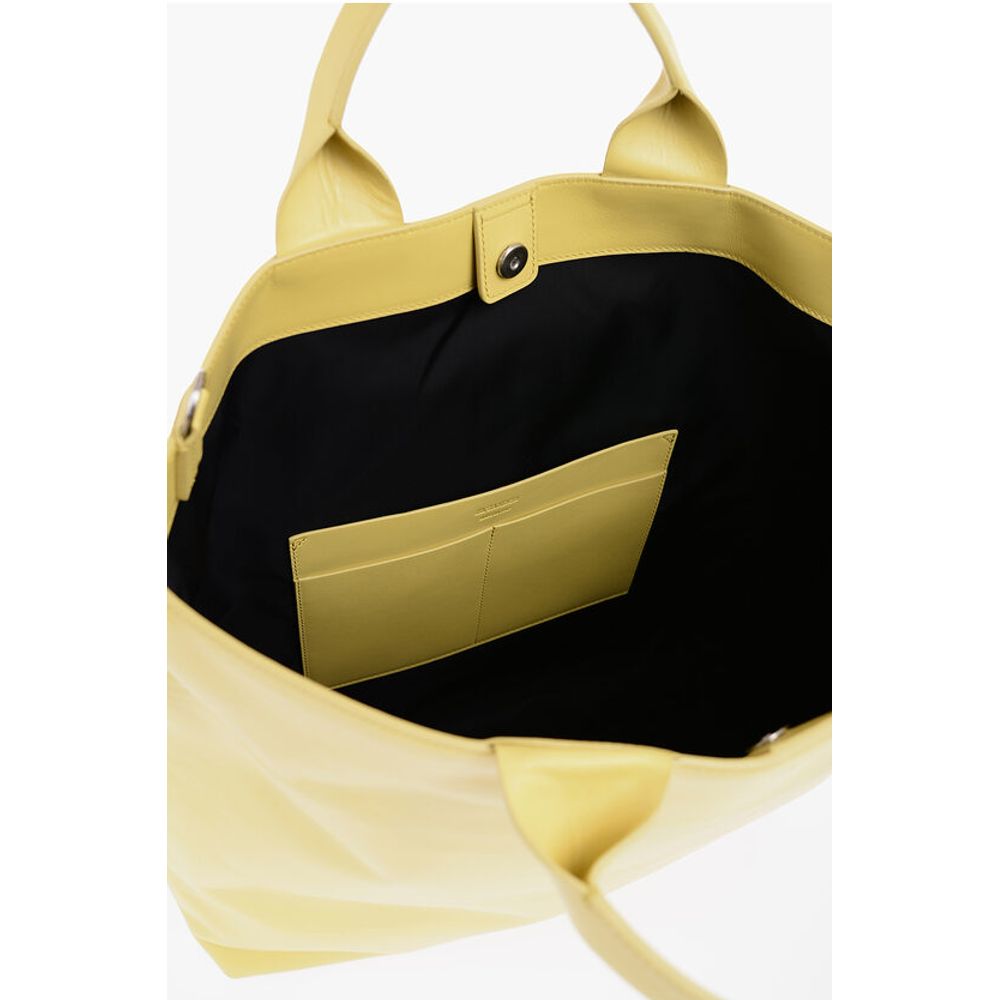 Jil Sander Leather Tote Bag with Removable Shoulder Strap