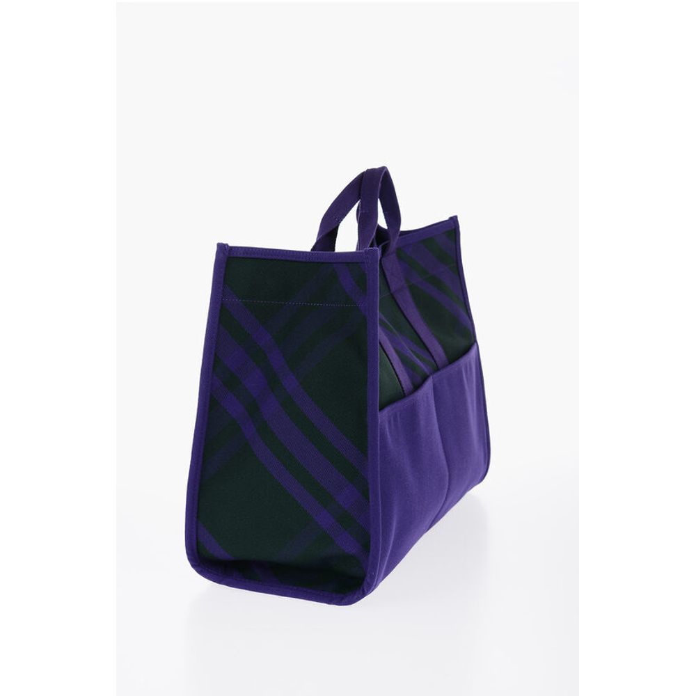 Burberry Checked Shopper Bag with Outer Pockets