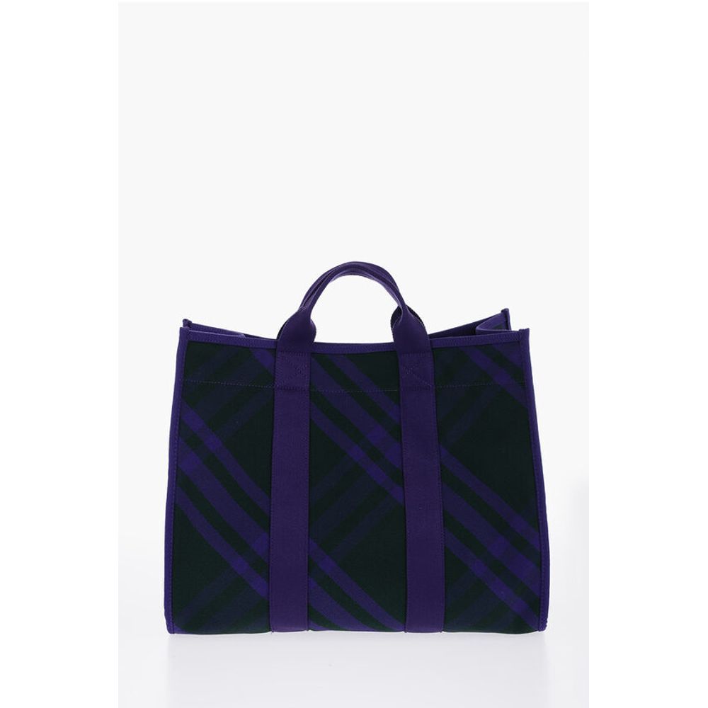 Burberry Checked Shopper Bag with Outer Pockets