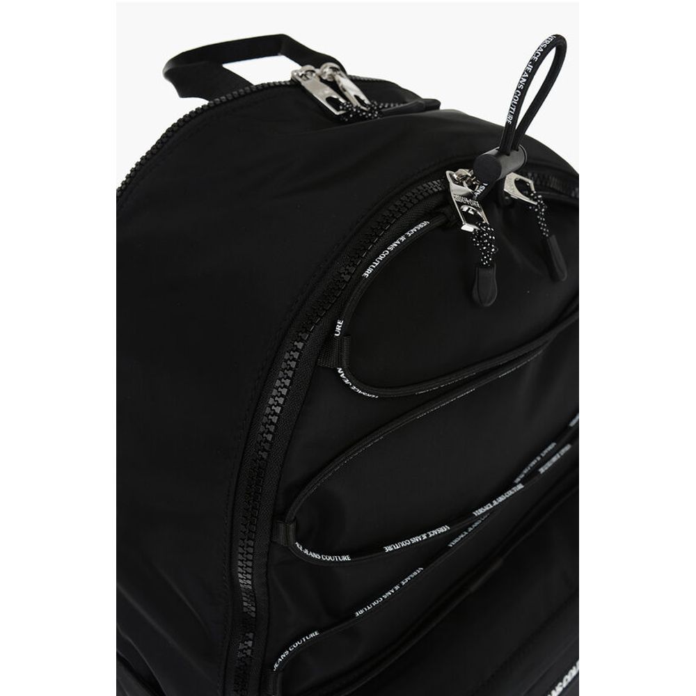 Versace JEANS COUTURE Solid Color Nylon Backpack with Logoed Detail