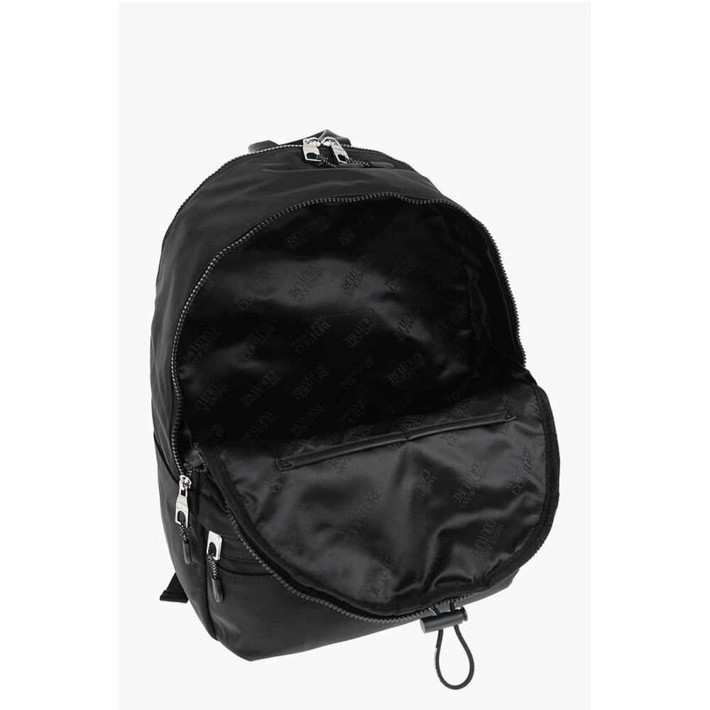 Versace JEANS COUTURE Solid Color Nylon Backpack with Logoed Detail