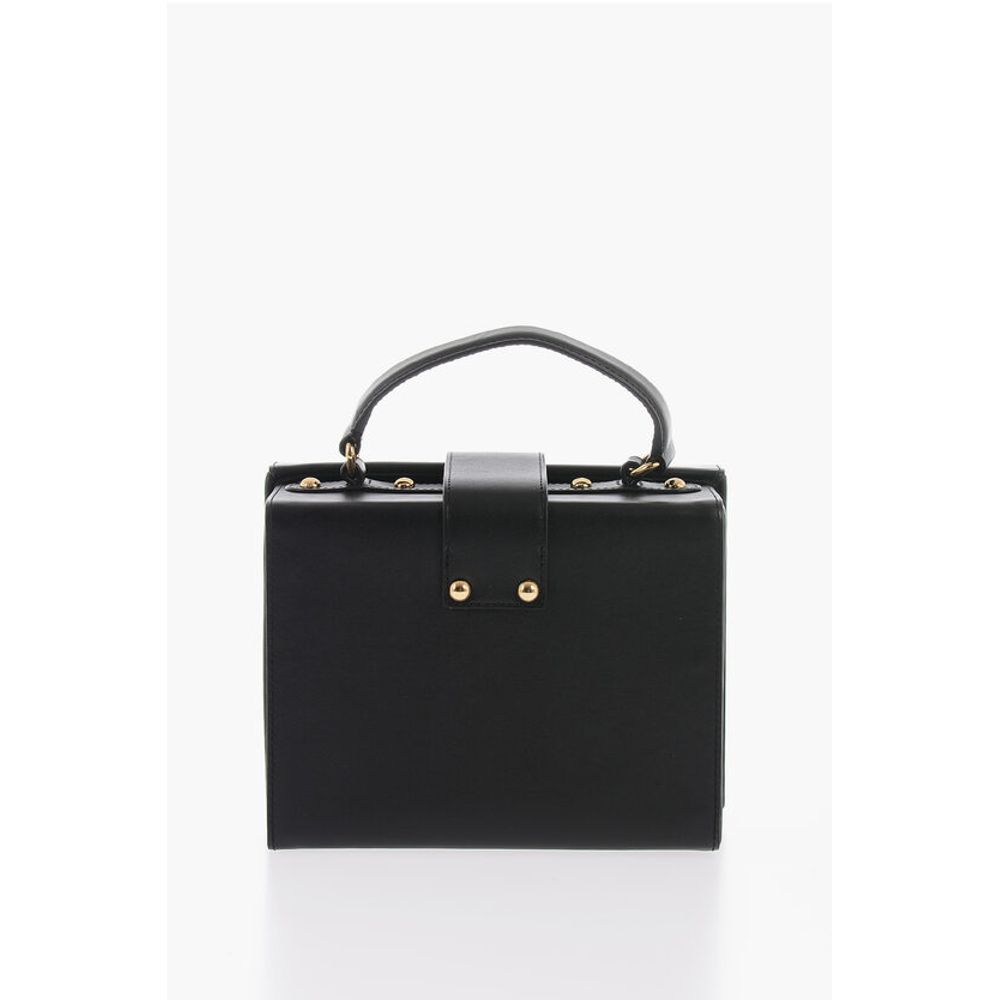 Moschino LOVE Leather Briefcase Bag with Turn Lock Closure