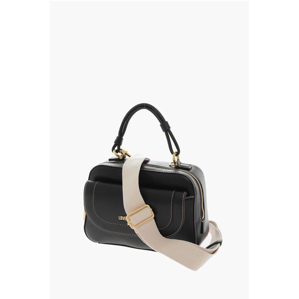 Moschino LOVE Faux Leather Handbag with Visible Stitching
