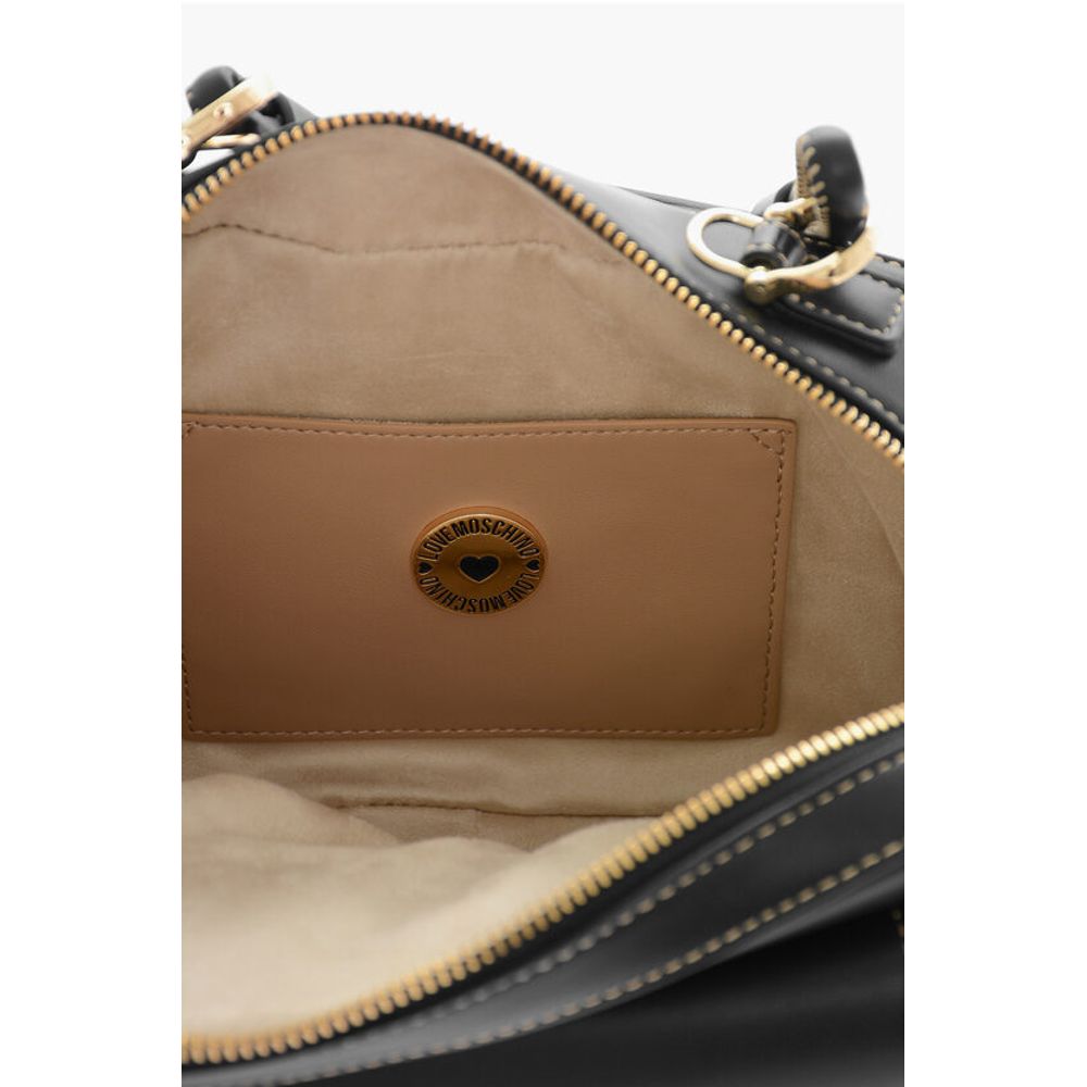 Moschino LOVE Faux Leather Handbag with Visible Stitching