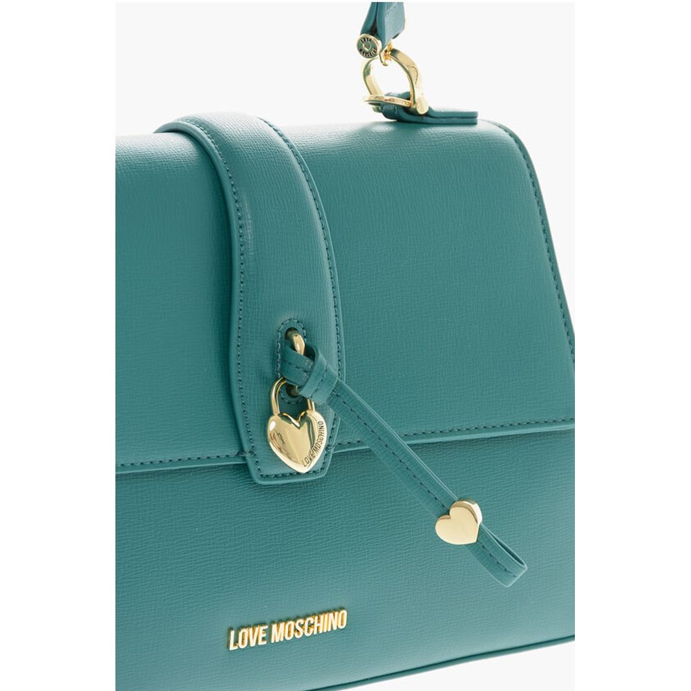 Moschino LOVE Faux Leather Handbag with Heart Shaped Charm