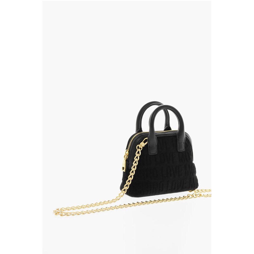 Moschino LOVE All Over Logo Embossed Terry Mini Bag