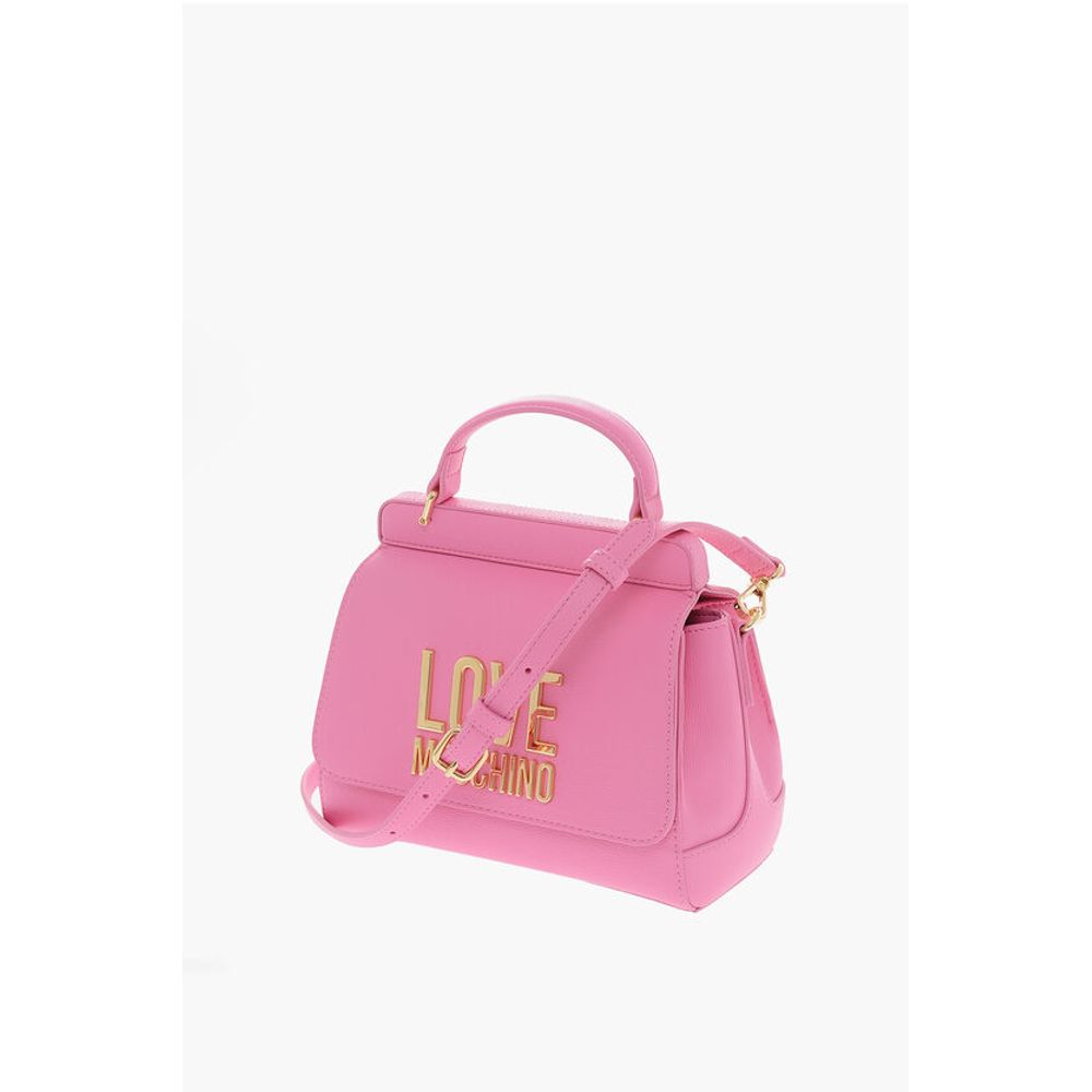 Moschino LOVE Faux Leather Mini Bag with Maxi Golden Plaque