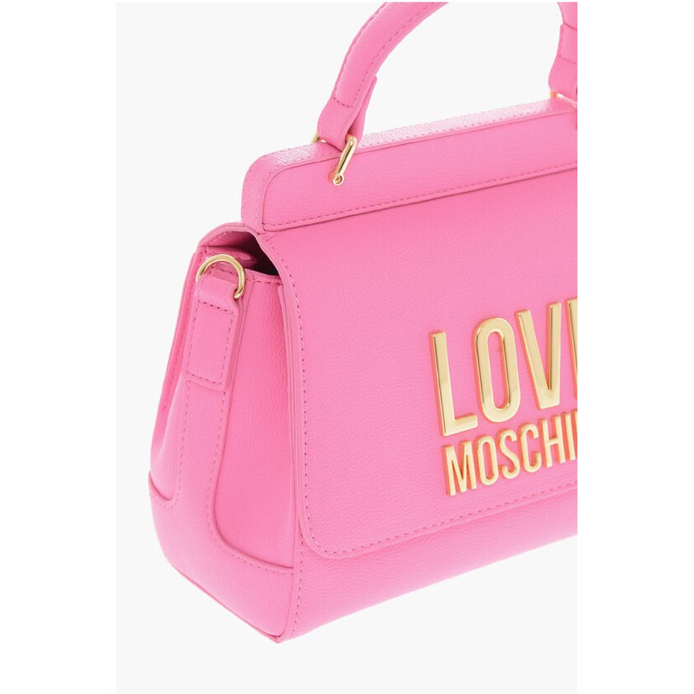 Moschino LOVE Faux Leather Mini Bag with Maxi Golden Plaque