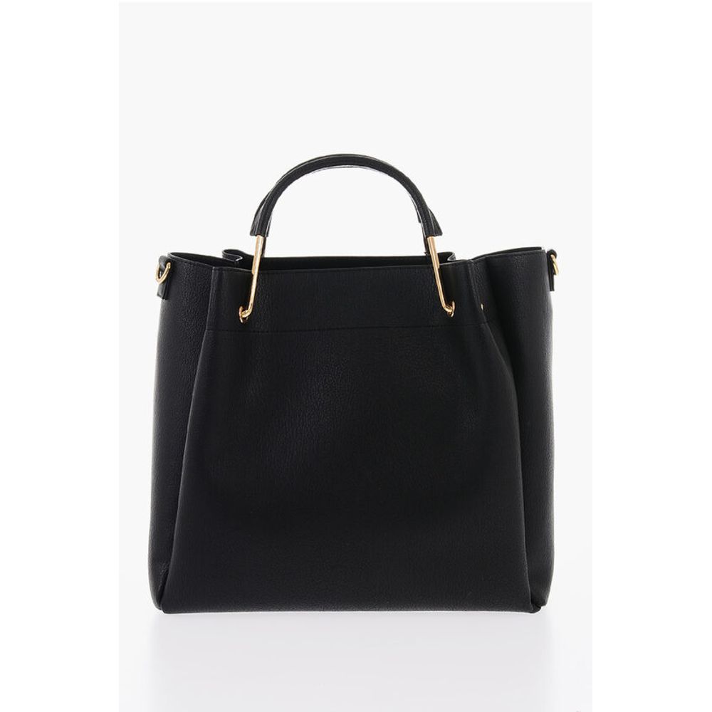 Moschino LOVE Faux Leather Tote Bag with Golden Logo