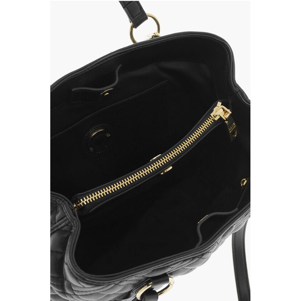 Moschino LOVE Quilted Faux Leather Tote Bag with Matching Pouch