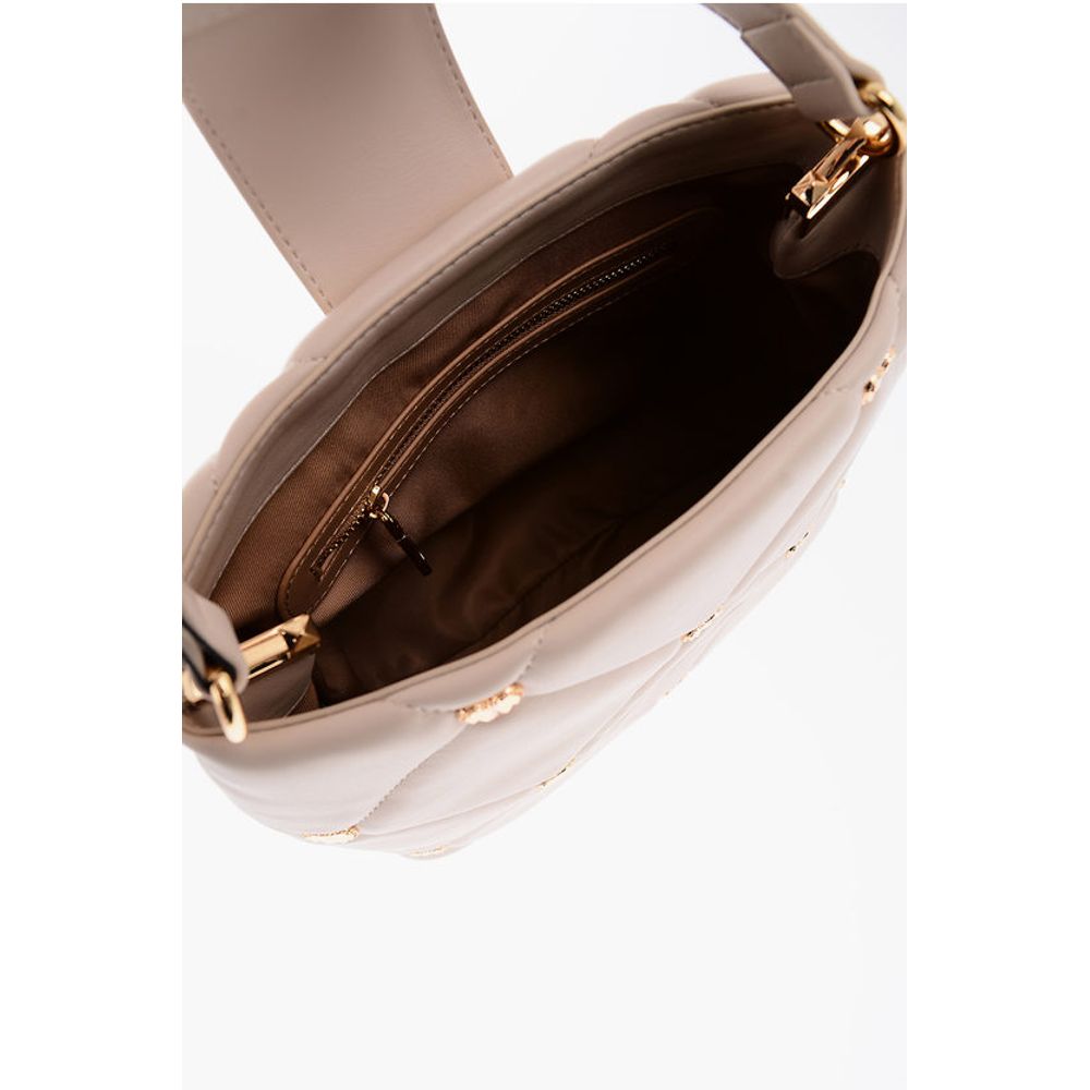 Moschino LOVE Faux Leather Quilted Bag with Golden Details and Remova