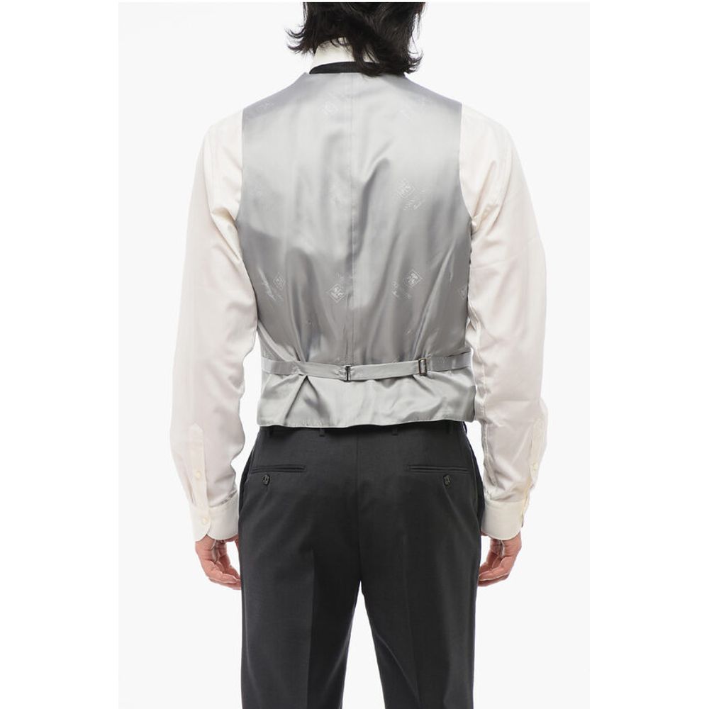 Corneliani 5 Buttons ACADEMY Wool Vest With Jetted Pockets