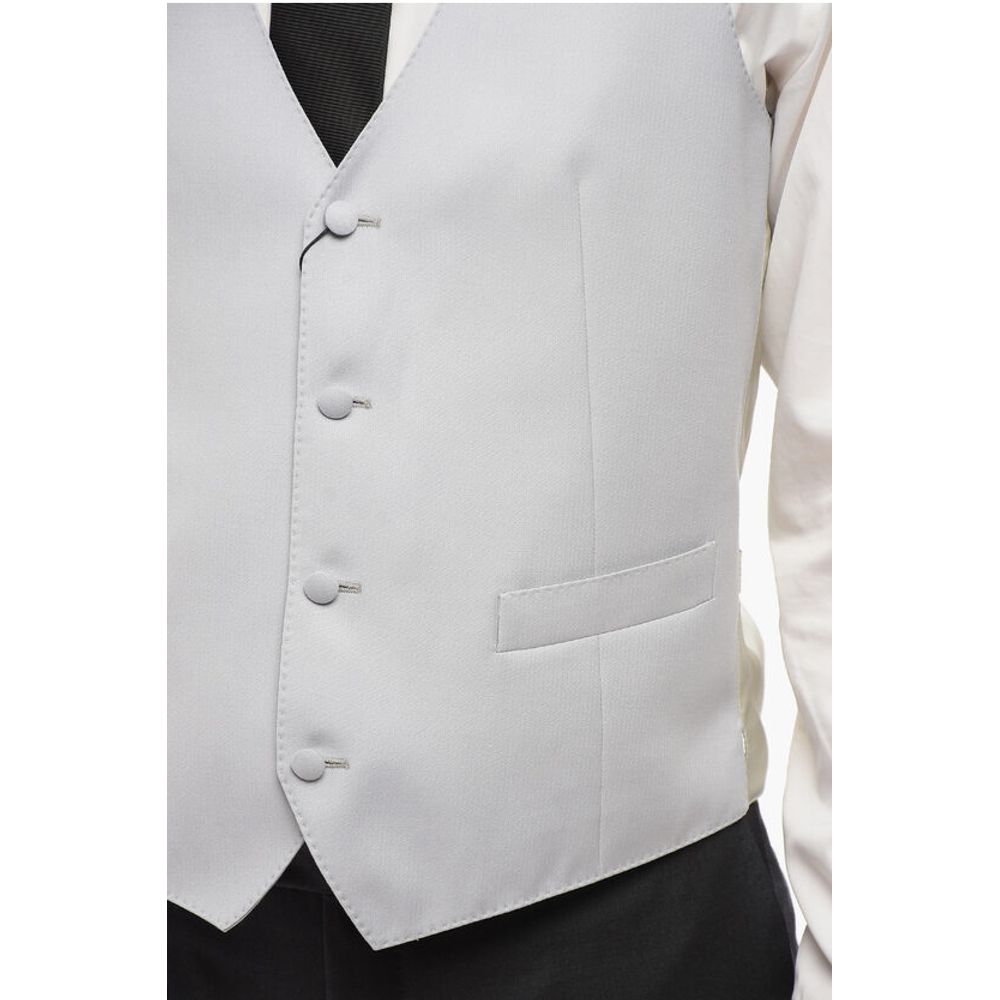 Corneliani 4 Buttons Wool Vest With Jet Pockets