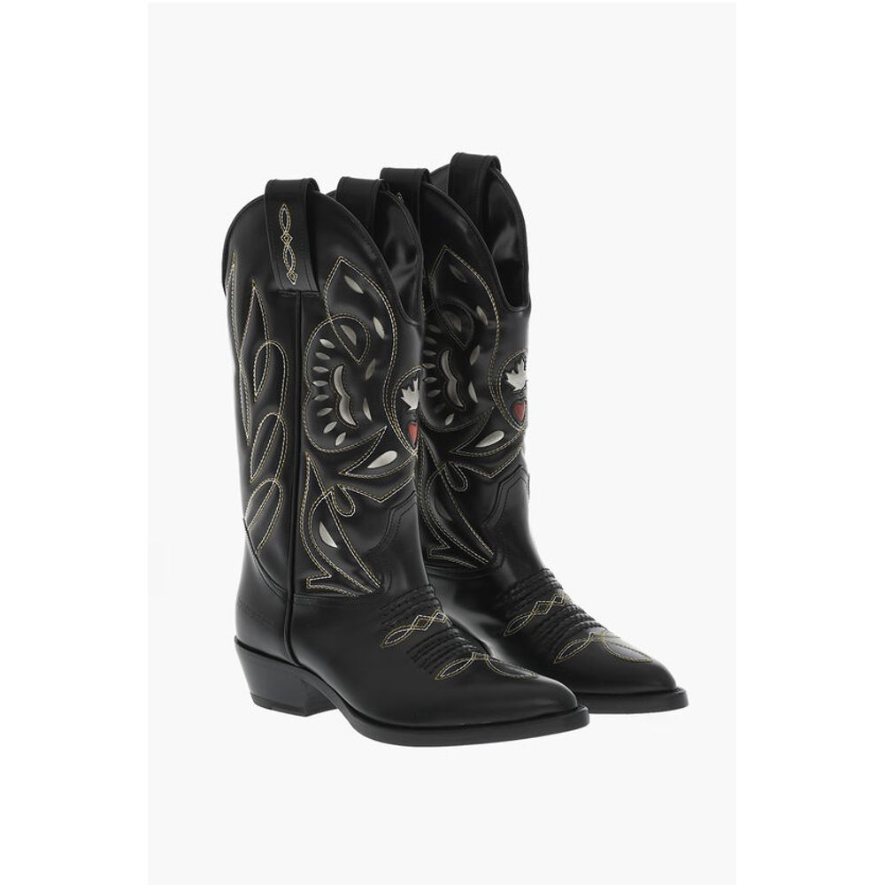 Dsquared² Embroidered VINTAGE Leather Texan Boots