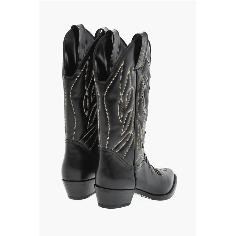 Dsquared² Embroidered VINTAGE Leather Texan Boots
