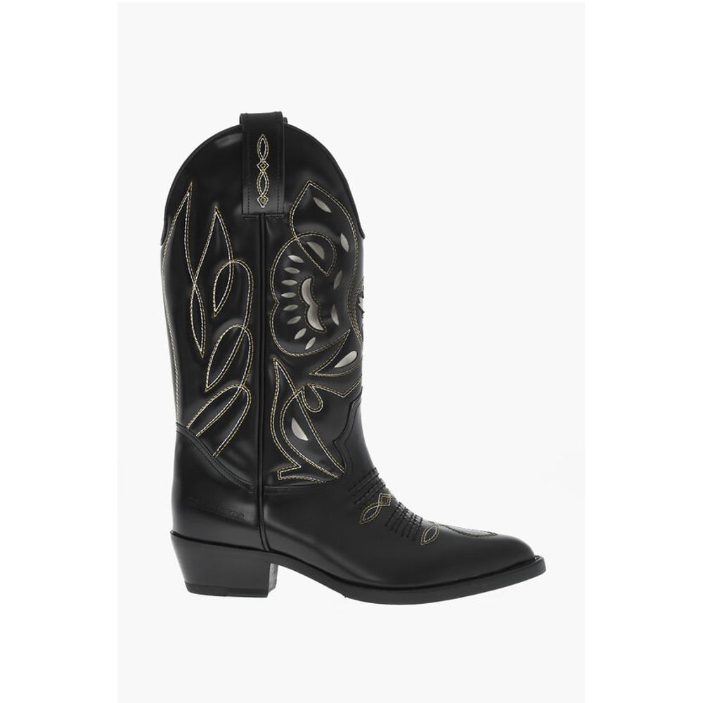 Dsquared² Embroidered VINTAGE Leather Texan Boots