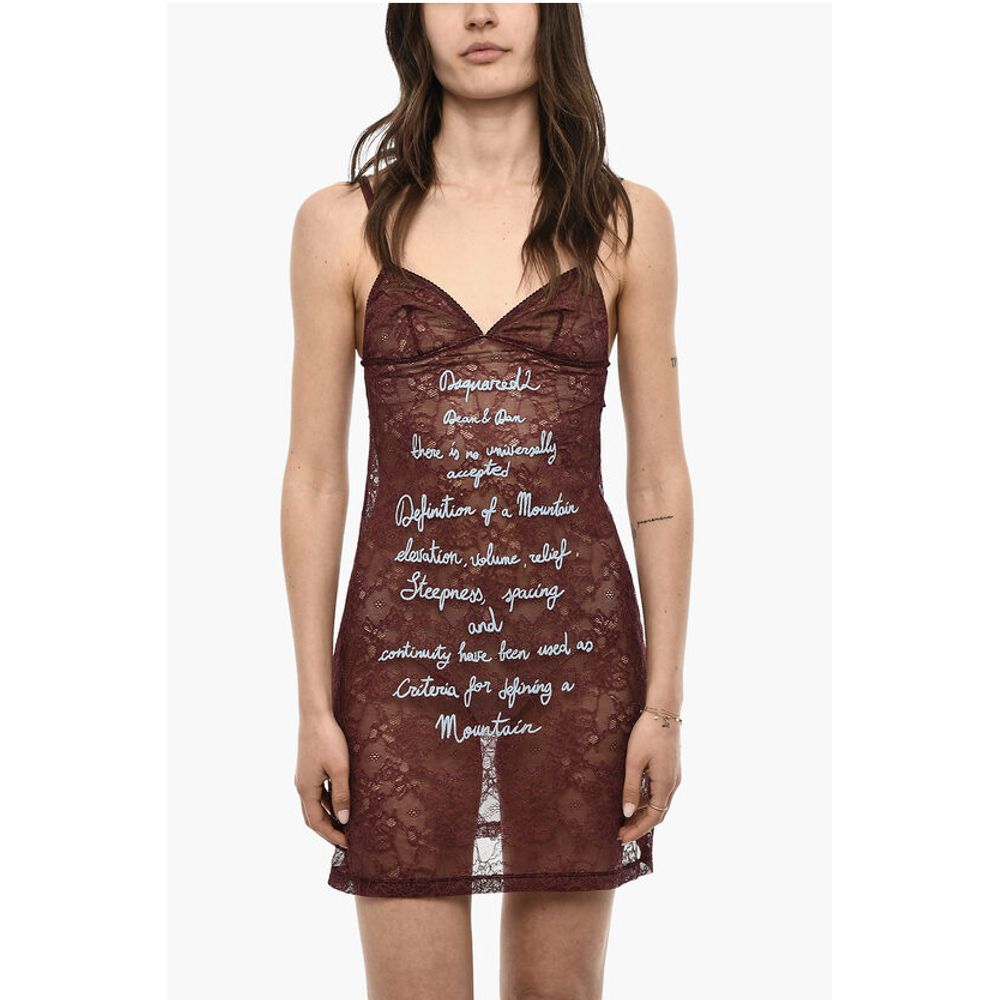Dsquared² UNDERWEAR Embroidered Lace Slip Dress