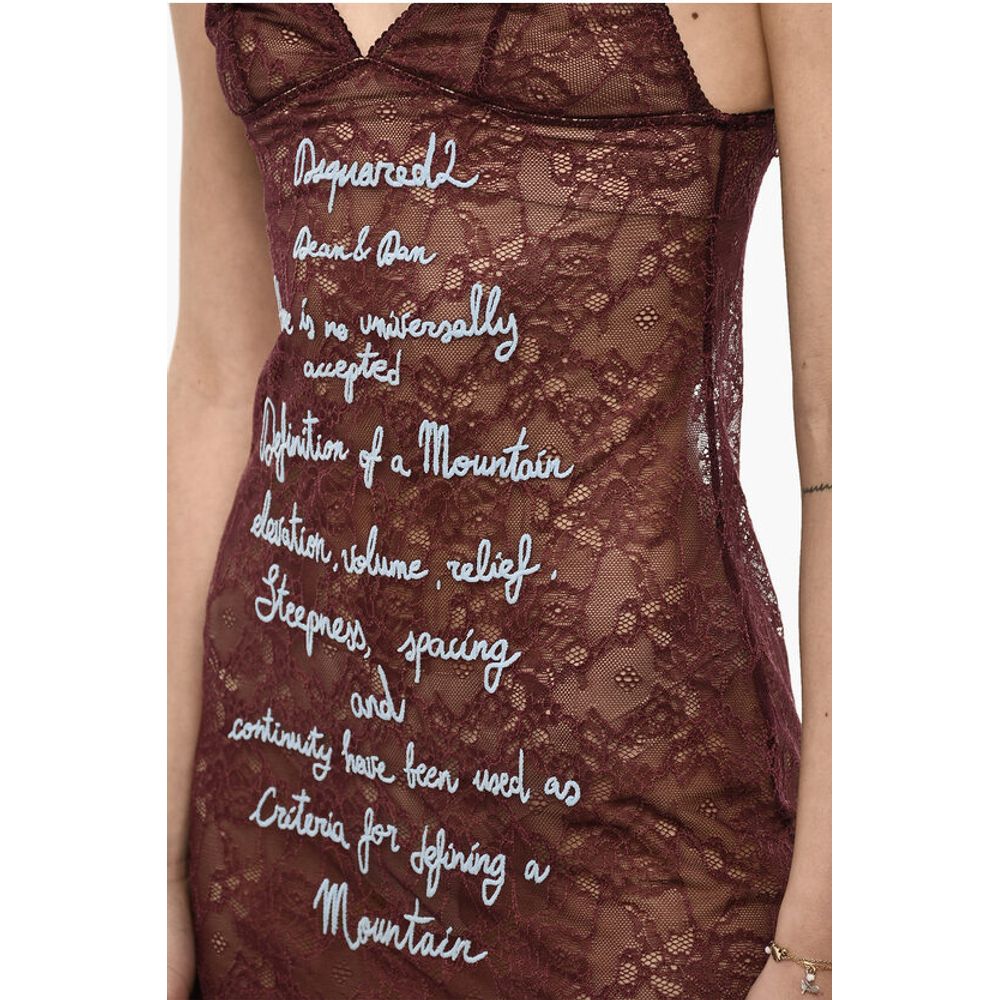 Dsquared² UNDERWEAR Embroidered Lace Slip Dress
