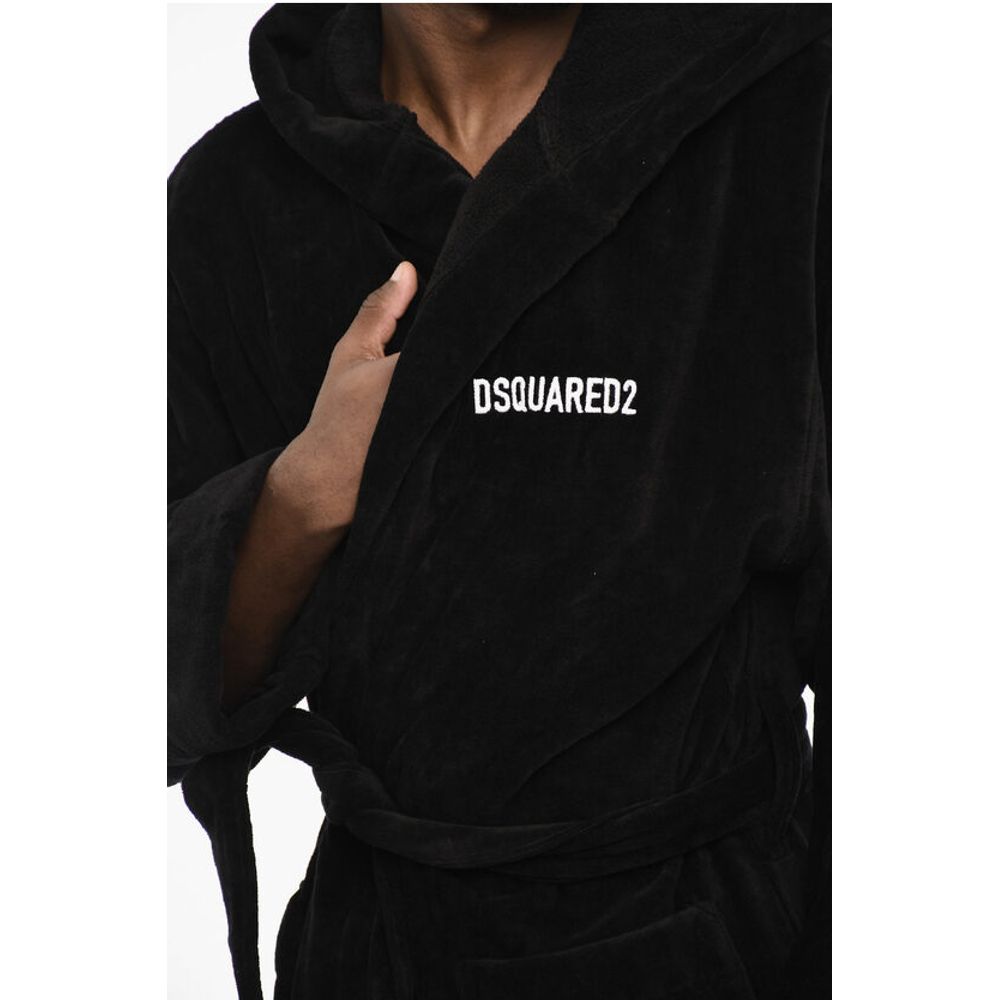 Dsquared² Terry Cottton Bathrobe with Belt and Logo