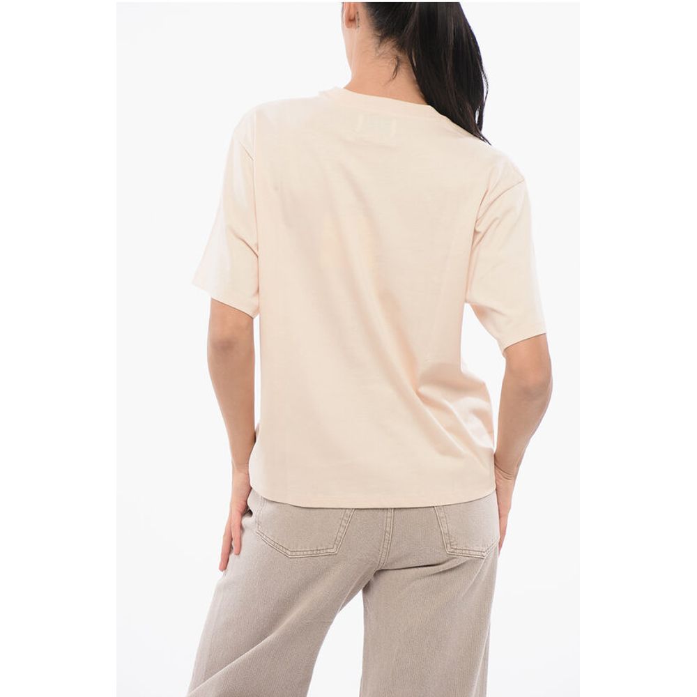 Autry Cropped Crew-Neck T-shirt with Embossed Logo