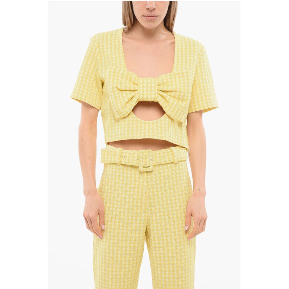 Viktor & Rolf Cropped BANDEAU BOW Top with Deep Neckline