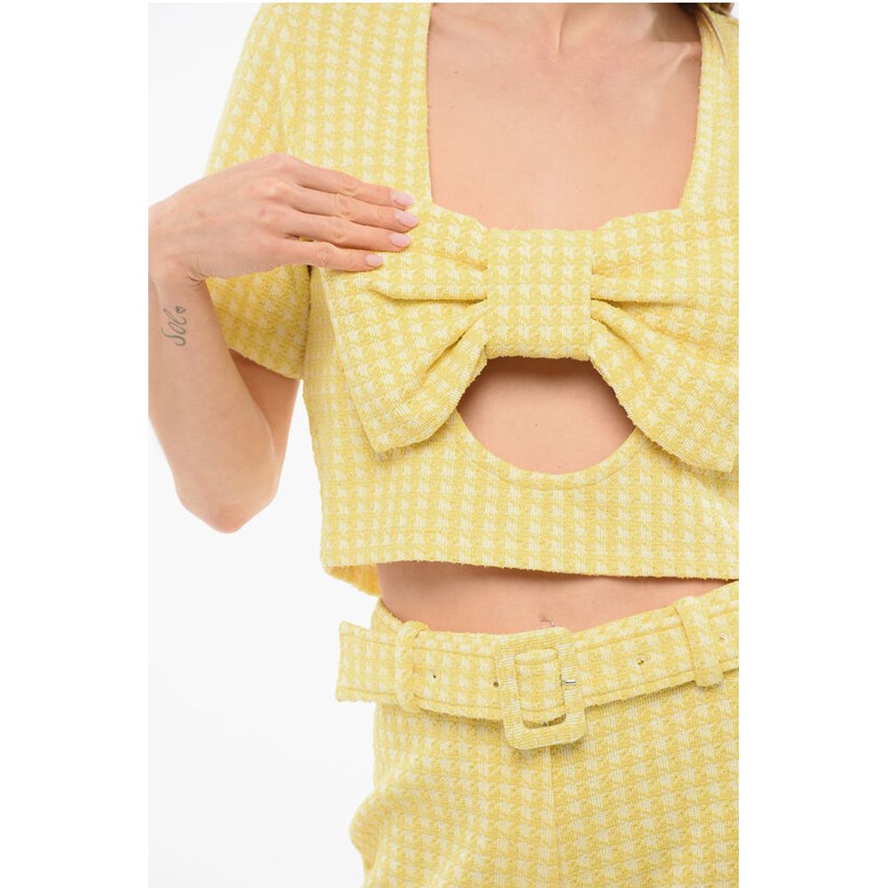Viktor & Rolf Cropped BANDEAU BOW Top with Deep Neckline