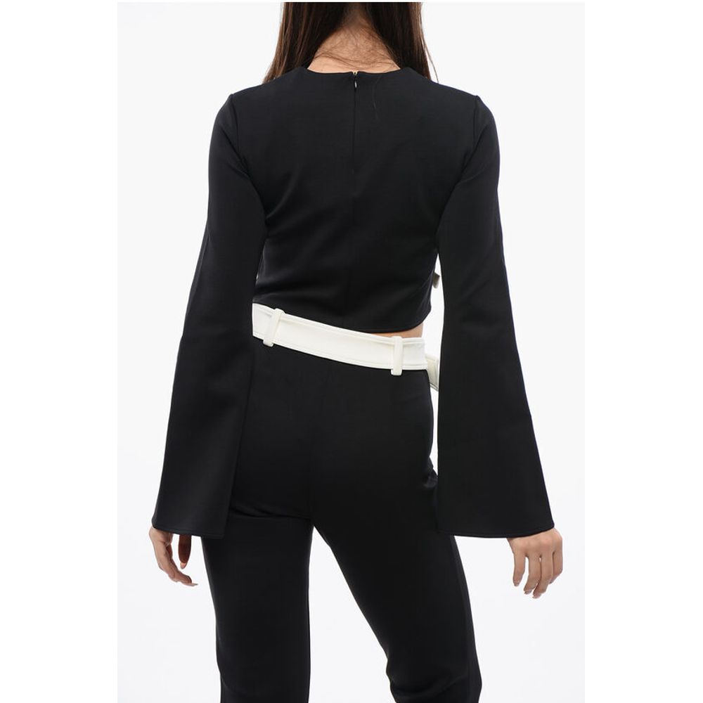 Viktor & Rolf Long Sleeved Cropped Top With Bow Details