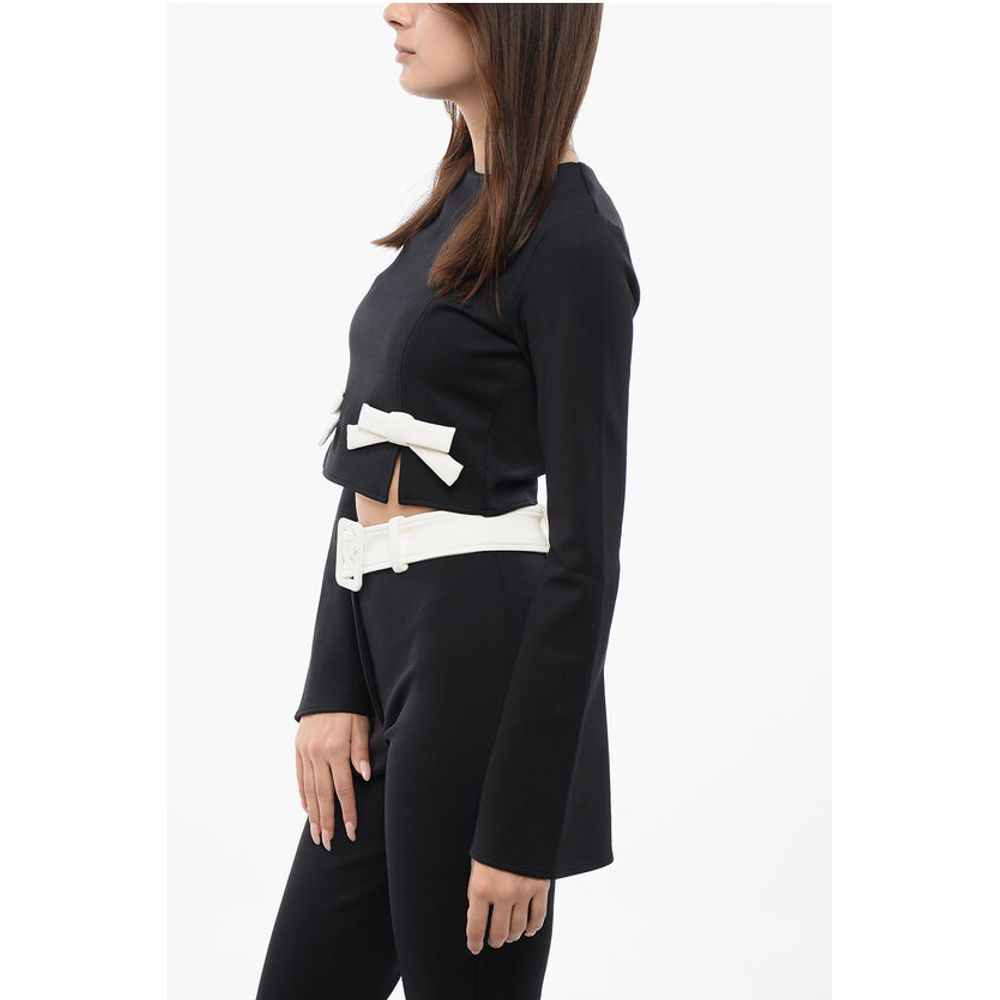 Viktor & Rolf Long Sleeved Cropped Top With Bow Details