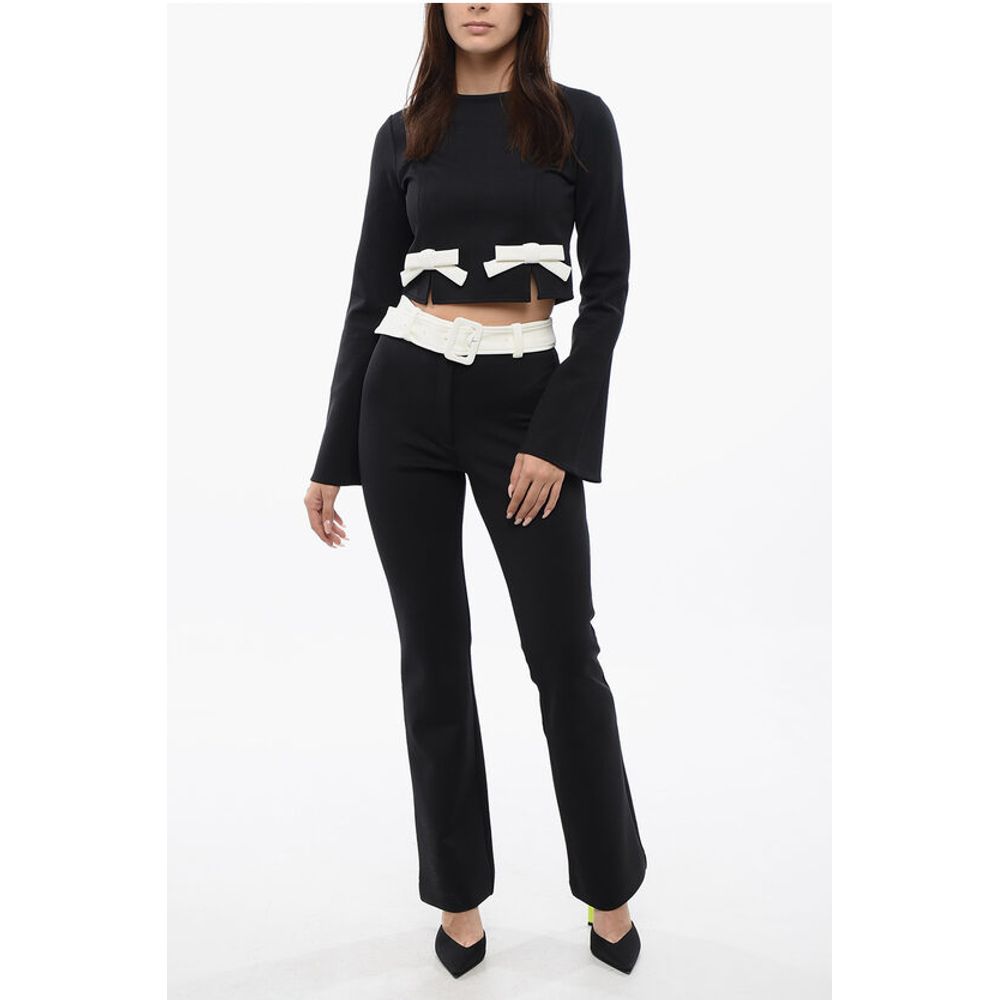 Viktor & Rolf Long Sleeved Cropped Top With Bow Details
