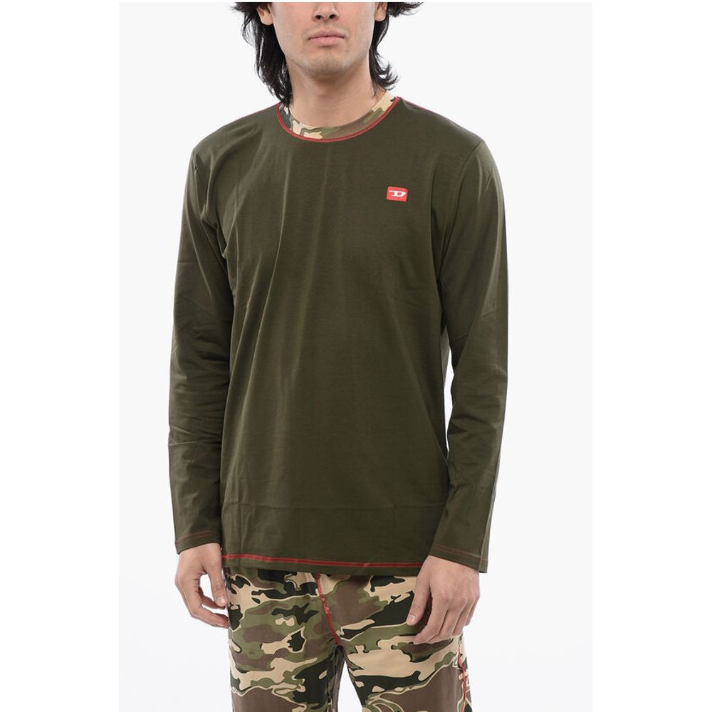 Diesel Stretch Cotton UMSET-WILLIAM Long Pyjamas with Camouflage Pa
