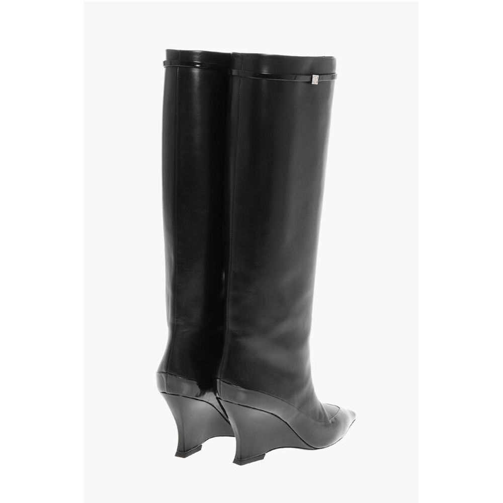 Givenchy Wedge Heel RAVEN Leather Boots 9cm