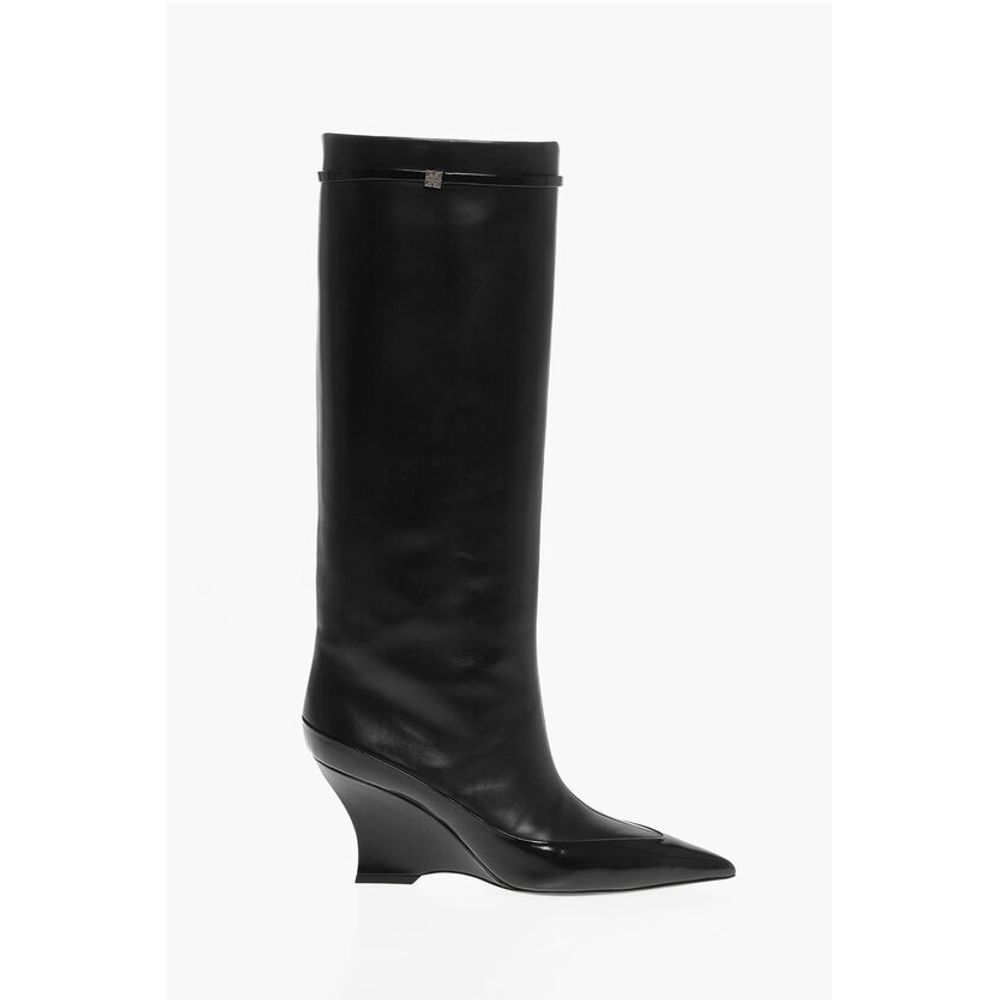 Givenchy Wedge Heel RAVEN Leather Boots 9cm