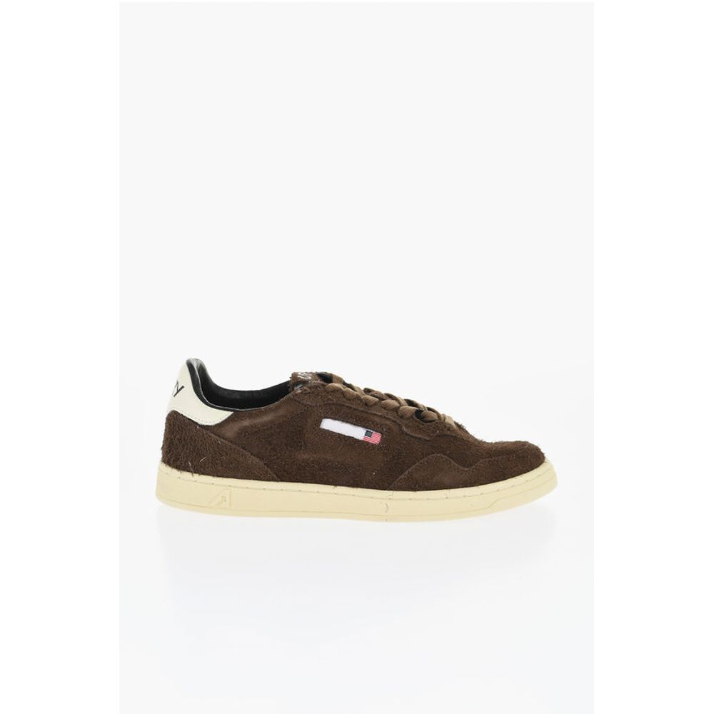 Autry Fuzzy Suede Sneakers with Contrasting Logo