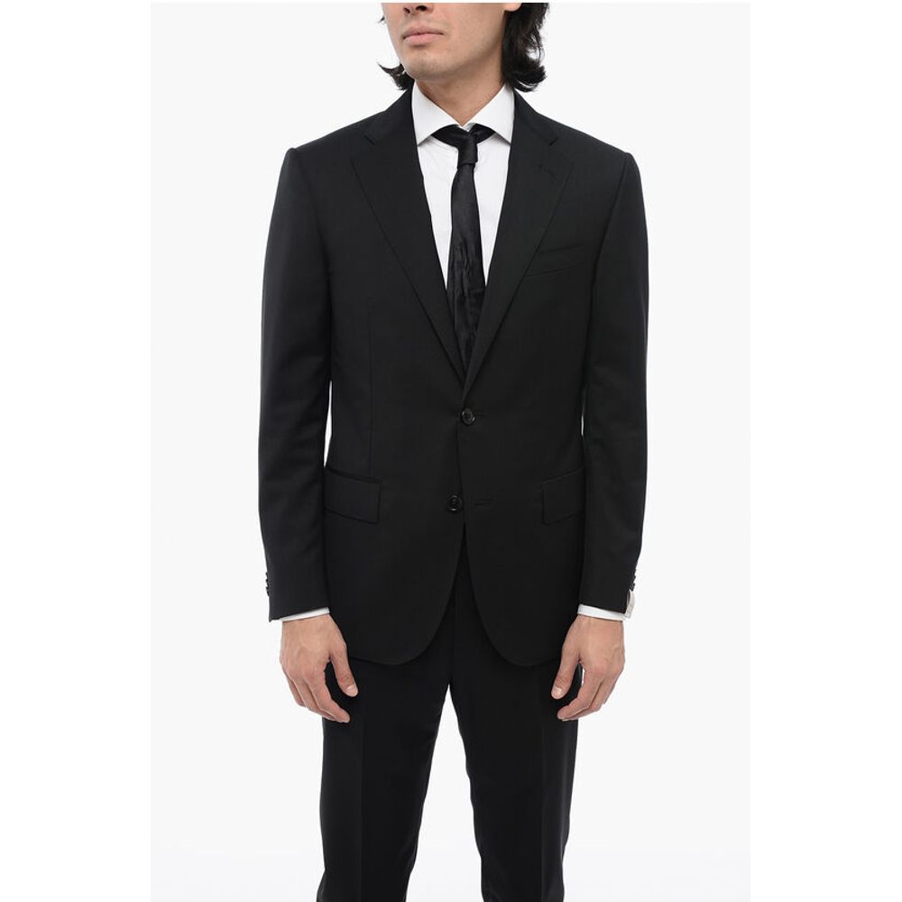 Corneliani 2 Button LEADER Virgin Wool Suit with Flap Pockets